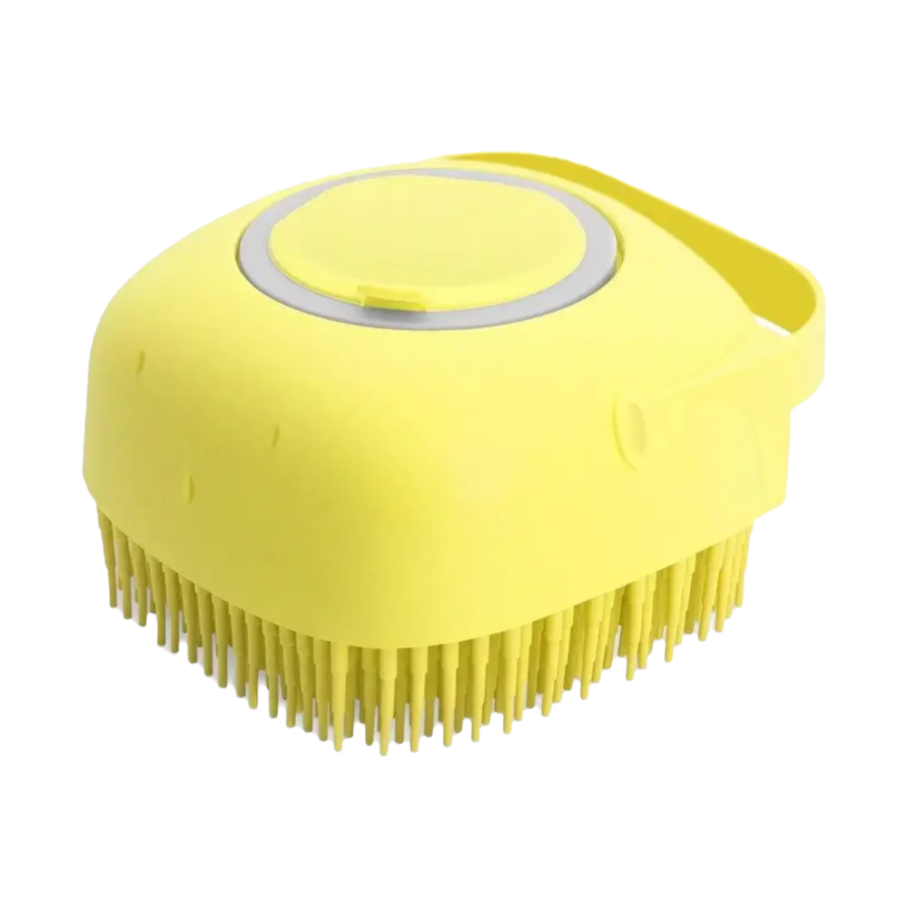 PetGlow Massaging Shampoo Bath Brush Yellow