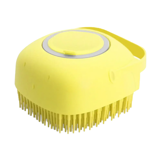 PetGlow Massaging Shampoo Bath Brush Yellow